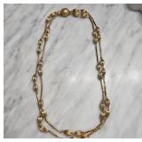 Gold-Tone Double-Strand Beaded Necklace