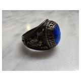 Sterling Silver 13g Ring with Blue Stone