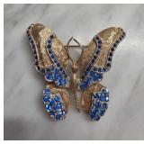Weiss Butterfly Brooch with Blue Rhinestones
