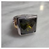 Sterling Silver Ring with Green Gemstone