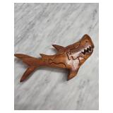 Wooden Shark Puzzle Box with Removable Lid