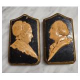 1920s-40s Nu-Stone Wall Plaques of Washingtons