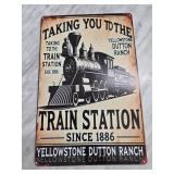 Yellowstone Dutton Ranch Train Station Tin Sign