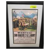 Framed U.S. Army Recruitment Poster Featuring 500