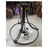 Metal and Frosted Glass Hanging Light Fixture