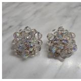 German-Made Crystal Bead Clip-On Earrings