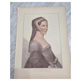 Antique 1884 Print from Holbein Drawings