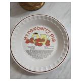 Strawberry Pie Ceramic Dish Made in Korea