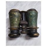 Vintage Green Patina Binoculars with Center Focus