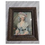 Framed Portrait Print of Rococo-Style Woman