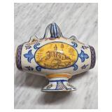 Hand-Painted Majolica Pottery Vessel