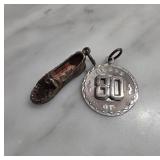 Sterling Silver Shoe and Medal Pendants