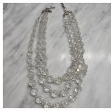 Faceted Crystal Three-Strand Necklace