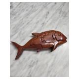 Wooden Fish-Shaped Puzzle Handcrafted in Hawaii