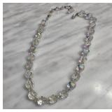 Faceted Crystal Necklace with Iridescent Colors