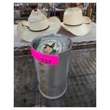 Metal Tin With Defender Dog and Crusader Cat Butto