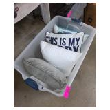 Decorative Cushions in Storage Bin