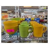 Royal Norfolk Green and Yellow Ceramic Dish Set