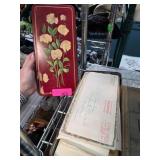 Decorative Tin with Assorted Papers and Envelopes