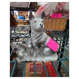Porcelain Figurine of Dog With Puppies
