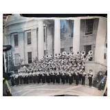 Black and White Photo of a Marching Band