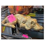 Gold-Colored Reclining Dog Figurine