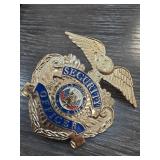 Metal Security Officer Badge with Eagle Design