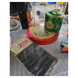 Decorative Tin, Swersey's Box, and Hair Rollers