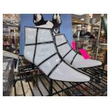 Monrovia White and Black Ankle Boots