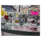 Four Decorative Glass Drinking Tumblers