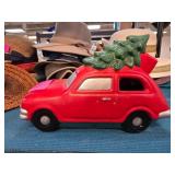 Red Car with Christmas Tree Decorative Light