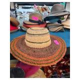 Striped Handcrafted Straw Hat With Label