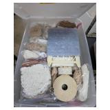 Plastic Bin of Assorted Lace Material