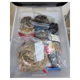 Plastic Bin Filled With Assorted Beads