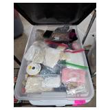 Large Plastic Bin of Assorted Lace Supplies
