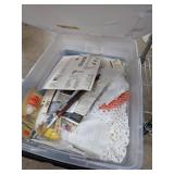 Craft Supplies in Plastic Storage Bin