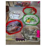 Five Decorative Metal Trays