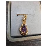 Gold-Tone Pendant With Amethystï¿½