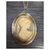 Oval Cameo Locket Necklace