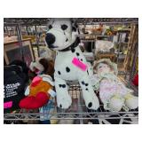 Plush Toys Including Dalmatian and Rag Doll
