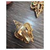 Signed ART Clip-On Earrings in Gold-Tone UPDATE