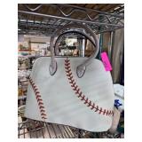 Baseball-Themed Handbag with Dual Handles