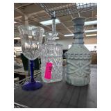 Three Glass and Ceramic Decorative Vessels