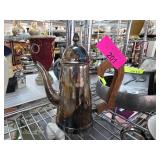 Metal Teapot With Wooden Handle and Lid