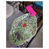 Chinese-Style Porcelain Dish with Floral and Butte