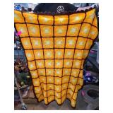 Crocheted Patchwork Blanket With Sunburst Design
