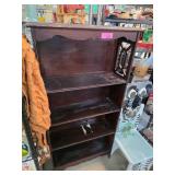 Wooden Bookshelf With Decorative Side Panels