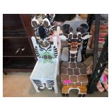 Animal-Themed Painted Wooden Chairs