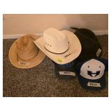 Six Hats Including Straw and Caps