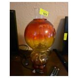 Amber Flash Glass Oil Lamp with Gradient Design